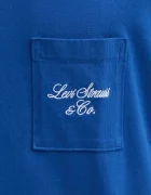 Levi's Памучна тениска HALF SLEEVE GR PCKT T в синьо с изчистен дизайн 001MH
