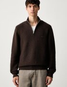 Levi's пуловер мъжки с добавена вълна LIGHTWEIGHT HM QUARTER ZIP кафяв 0058U