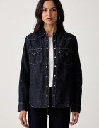 Levi's риза дамска от деним HERITAGE WESTERN DENIM тъмносиня 007WT