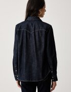 Levi's риза дамска от деним HERITAGE WESTERN DENIM тъмносиня 007WT