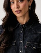 Levi's риза дамска от деним HERITAGE WESTERN DENIM тъмносиня 007WT