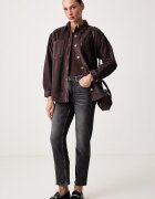 Levi's риза дамска от джинс IRIS OVERSHIRT кафява 001SS