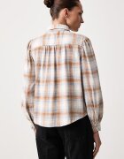 Levi's риза дамска от памук JUNA WESTERN бежова на каре 0082U