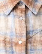 Levi's риза дамска от памук JUNA WESTERN бежова на каре 0082U