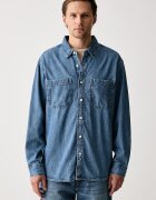 Levi's риза мъжка от деним MARIPOSA WORKER синя 0085D-0002