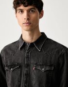 Levi's риза мъжка от памук BARSTOW WESTERN STANDARD черна с изчистена шарка 85744