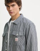 Levi's риза мъжка от памук LS WORKER - WW x WORKWEAR тъмносиня с изчистена шарка 003O2