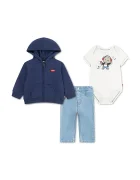 Levi's спортен комплект анцуг за деца с памук FULL ZIP HOODIE SET тъмносин 6ER557