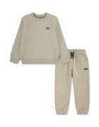 Levi's спортен комплект анцуг за деца с памук HOODIE & JOGGER SET бежов 8EP012