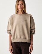 Levi's суичър дамски с памук EVERYDAY CREW кафяв 0082J-0007