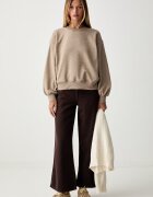 Levi's суичър дамски с памук EVERYDAY CREW кафяв 0082J-0007