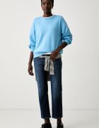 Levi's суичър дамски с памук EVERYDAY CREW син 0082J