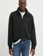 Levi's суичър мъжки от памук ORIGINAL HM 1/4 ZIP черен A8606