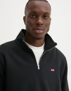 Levi's суичър мъжки от памук ORIGINAL HM 1/4 ZIP черен A8606