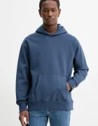 Levi's Суичър мъжки в черно с качулка с изчистен дизайн