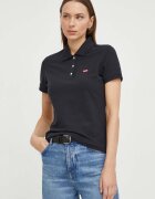 Levi's тениска с яка дамска от памук с еластан HM черна 52599