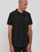 Levi's Тениска с яка мъжка в черно с изчистен дизайн