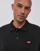 Levi's Тениска с яка мъжка в черно с изчистен дизайн
