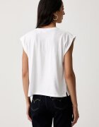 Levi's топ дамски от памук PLEATED MUSCLE TANK бял 0085U