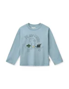 Liewood блуза с дълги ръкави за деца от памук Francis Placement LS T-shirt синя LW21025