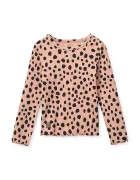 Liewood блуза с дълги ръкави за деца от памук с еластан Nieve Printed Longsleeve Rib T-shirt розова LW20679