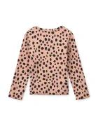 Liewood блуза с дълги ръкави за деца от памук с еластан Nieve Printed Longsleeve Rib T-shirt розова LW20679