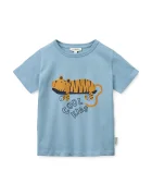 Liewood Детска памучна тениска Apia Placement Shortsleeve T-shirt в синьо с принт LW20678