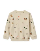Liewood Детски памучен суичър Thora Printed Sweatshirt в бежово с десен LW20357