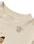 Liewood Детски памучен суичър Thora Printed Sweatshirt в бежово с десен LW20357