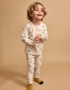 Liewood пижама от две части за деца от памук с еластан Wilhelm Grow Printed Pyjamas Set бежова LW20982