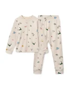 Liewood пижама от две части за деца от памук с еластан Wilhelm Grow Printed Pyjamas Set бежова LW20982