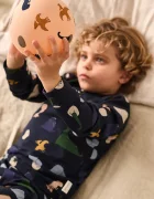 Liewood пижама от две части за деца от памук с еластан Wilhelm Grow Printed Pyjamas Set тъмносиня LW20982
