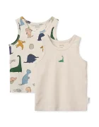 Liewood потник за деца от памук с еластан Faris Printed Tank Top 2-Pack бежов LW20660