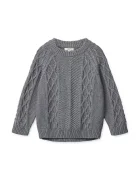 Liewood пуловер за деца от памук Ari Cotton Knit Jumper сив LW21426