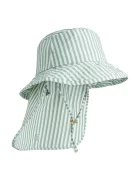 Liewood шапка с козирка за деца Damona Seersucker Sun Hat зелена LW21437