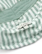 Liewood шапка с козирка за деца Damona Seersucker Sun Hat зелена LW21437
