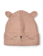 Liewood шапка за деца от памук Gina Beanie w Cat Embroidery розова LW21183