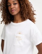 Liu Jo тениска дамска от памук бежова VA6161 JS923