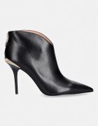 Love Moschino боти с тънък ток дамски от кожа черни JA21069G1PIA0000