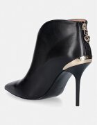 Love Moschino боти с тънък ток дамски от кожа черни JA21069G1PIA0000