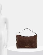 Love Moschino чанта дамска от имитация на велур кафява JC4090PP1PLD130A