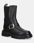 Love Moschino Кожени боти челси в черно с платформа JA24105G1NIA0000