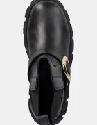 Love Moschino Кожени боти челси в черно с платформа JA24105G1NIA0000