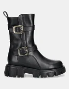 Love Moschino Кожени боти в черно с платформа JA24095G1NIA0000