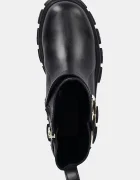 Love Moschino Кожени боти в черно с платформа JA24095G1NIA0000