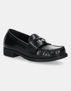 Love Moschino Кожени мокасини в черно с равна подметка JA10222G1NJD000A