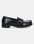 Love Moschino Кожени мокасини в черно с равна подметка JA10222G1NJD000A
