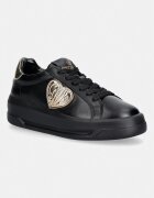 Love Moschino маратонки дамски от кожа черни с платформа JA15235G1PIAR00A