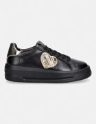 Love Moschino маратонки дамски от кожа черни с платформа JA15235G1PIAR00A