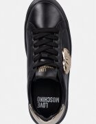 Love Moschino маратонки дамски от кожа черни с платформа JA15235G1PIAR00A